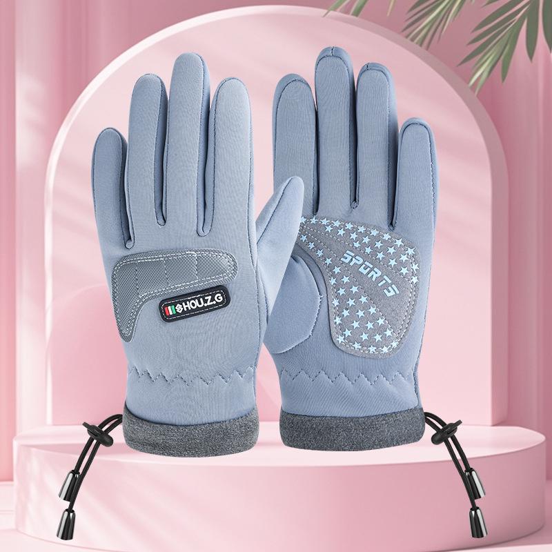Детские зимние перчатки на флисовой подкладке: Теплые, Нескользящие для Велоспорта на Открытом Воздухе, для Мальчиков и Девочек