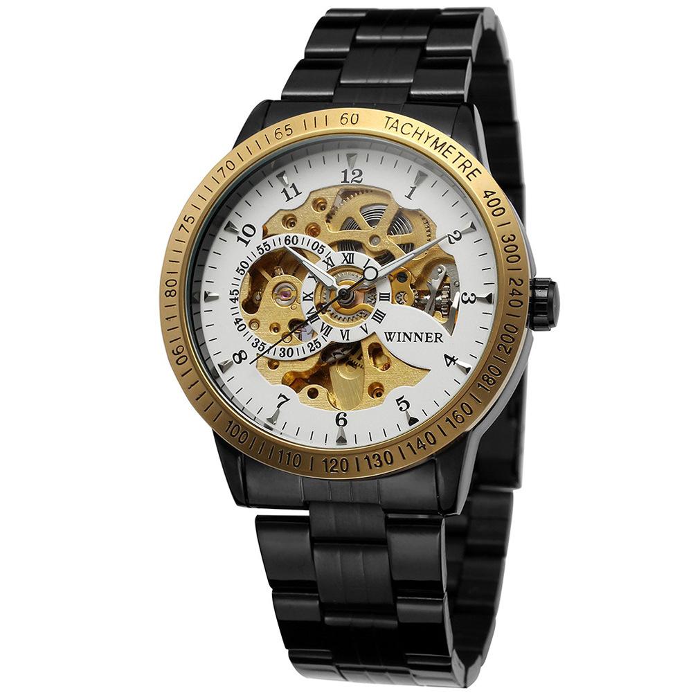 T-winner Мужские модные повседневные полые механические автоматические механические часы