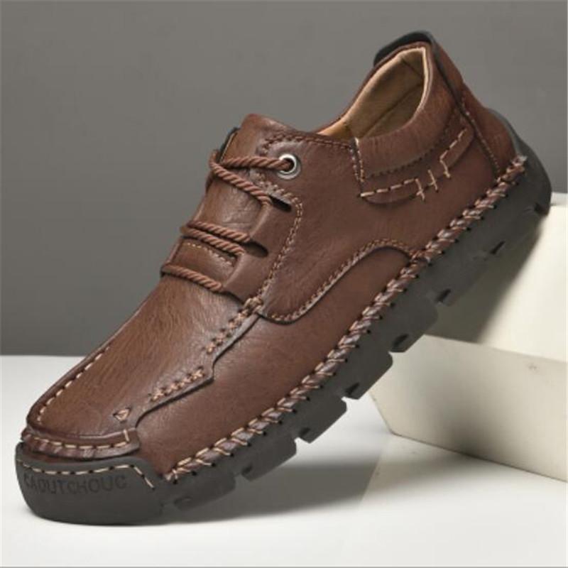 Fashion Men's Genuine Leather Casual Shoes Comfortable Breathable Business Shoe Sneakers Driving Shoes Men Loafers Moccasins Plus Size48