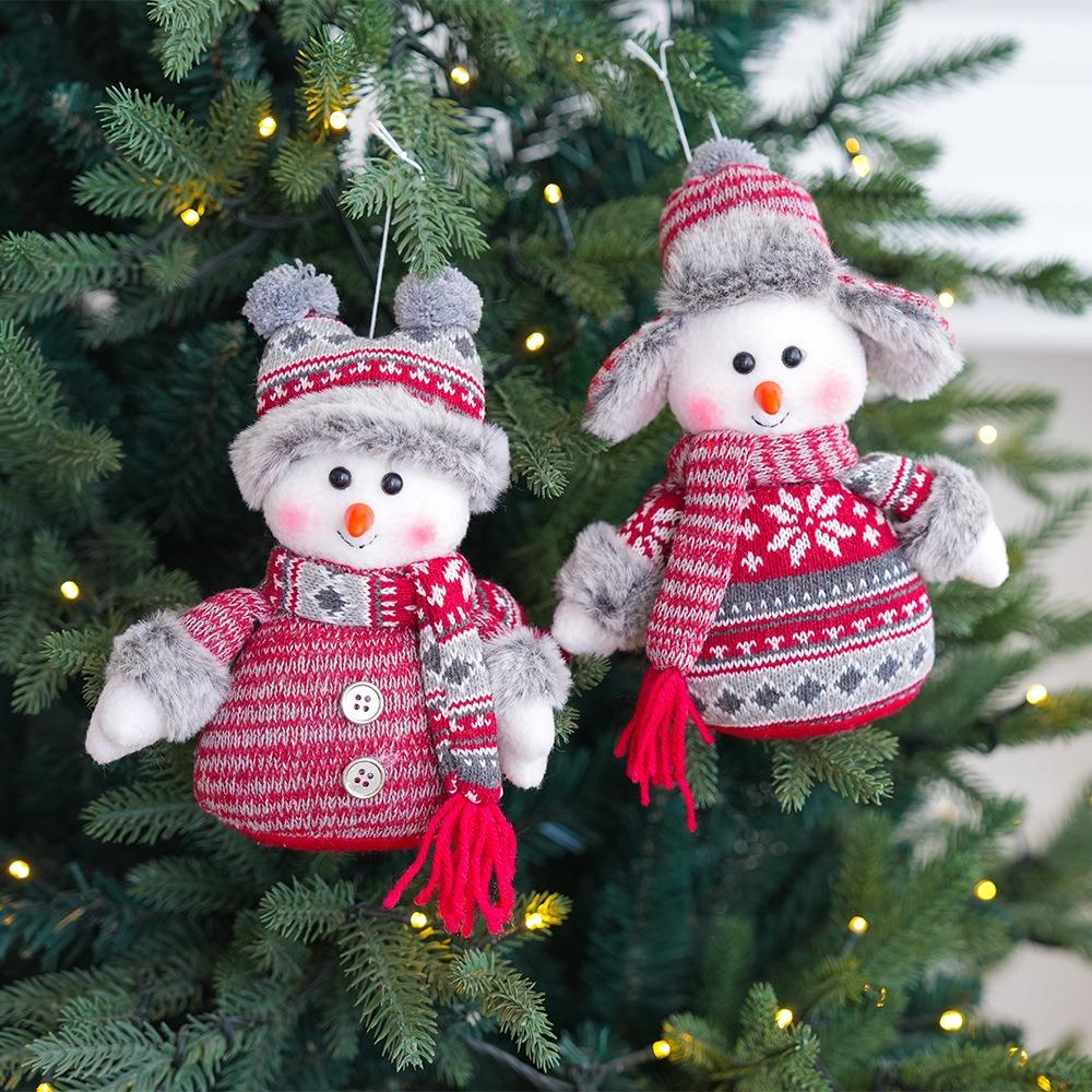 Exquisite Snow Doll Portable Christmas Fabric Doll Christmas Decorations Pendant  Kids Gift