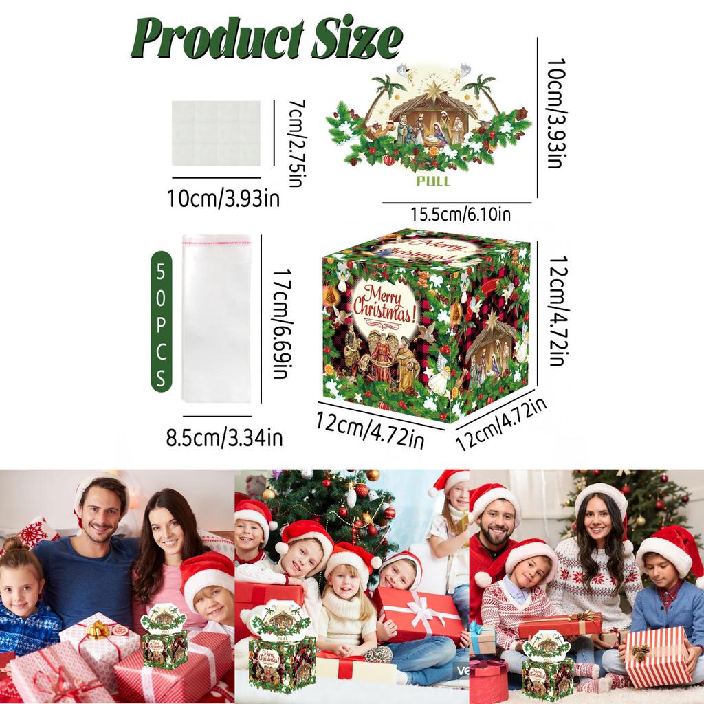 Jesus Christmas Party Decor Box With Paper Material For Festive Gift Giving