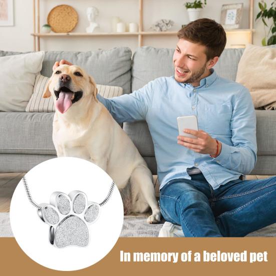 Yousheng Pet Urn Ожерелье для кремации с отпечатком лапы пепла Мини-подвеска из урны для памятных вещей из пепла Украшения для кошек, собак, волос, ногтей из пепла