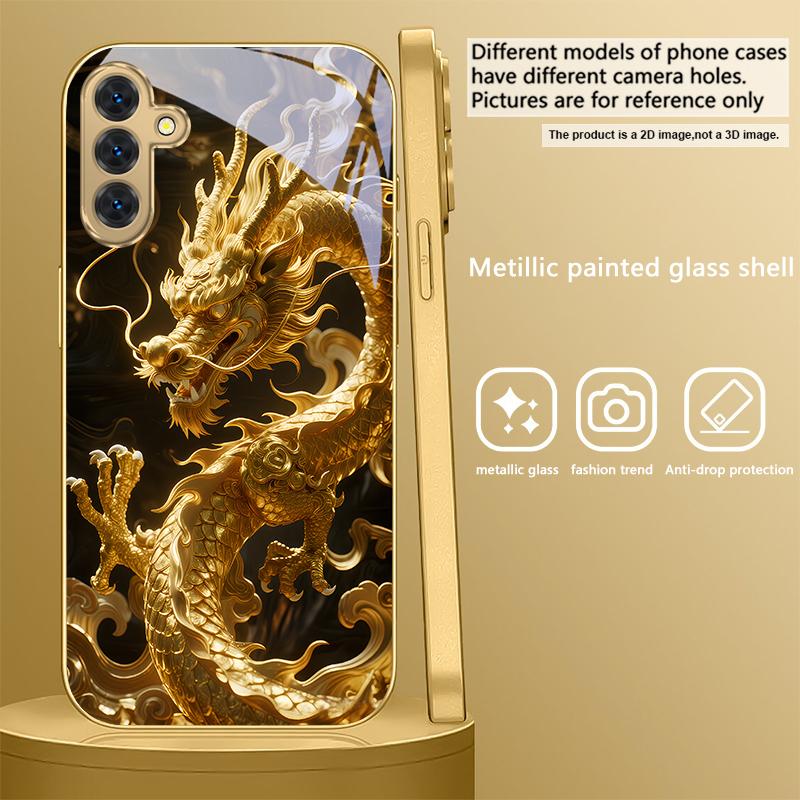 Голова Золотого Орла Для Samsung A 31 32 A33 A34 35 14 A15 13 A16 25 A26 50 52 53 54 55 56 70 71 72 73 Золотой стеклянный чехол для телефона