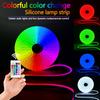 Светодиодная гибкая силиконовая неоновая светодиодная вывеска RGB лента лампа веревка водонепроницаемая диммируемая пульт дистанционного управления USB 5 В SMD 3535 108 светодиодов/м декор