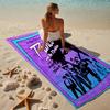 proof beach towel with a Purple Rain pattern - soft,absorbent,quick-drying,machine washable - perfect for swimming,camping,bathing