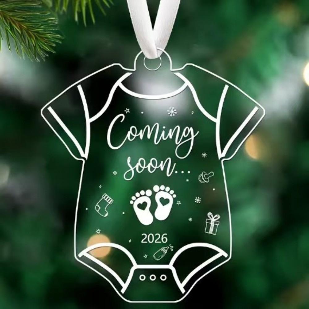 2026 Рождественские подарки Персонализированное украшение для беременной женщины Объявление о беременности