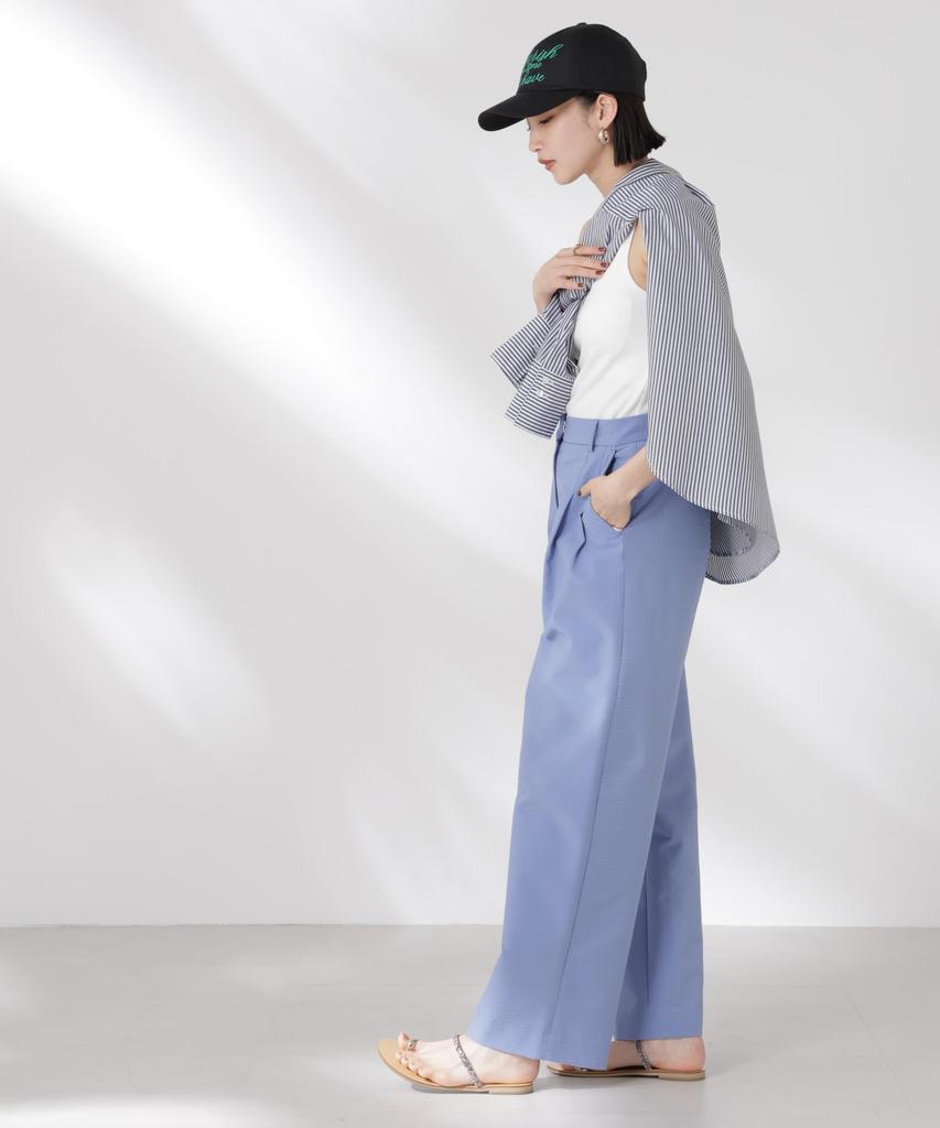 Nano Universe Soccer Tuck Wide Pants Be Paired with Other Size F Women's (Can Items) (110), Blue, 673-5127323