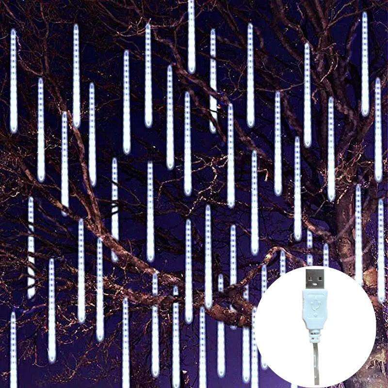 USB Светодиодные гирлянды в виде метеоритного дождя, уличные рождественские украшения для дома, для свадьбы на открытом воздухе, на Новый год, на Рождество