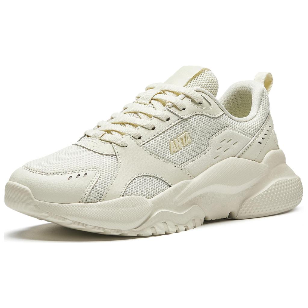 Anta Удобная Модная Нескользящая Износостойкая Дышащая Обувь Кэжуал с Низким Верхом Женские кроссовки Бежевый 922518810-1