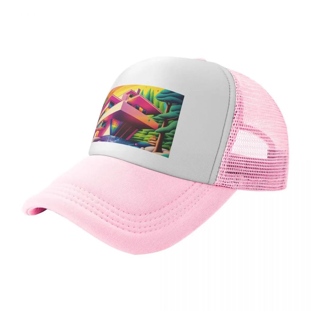 Rainbow Fallingwater ARTchitecture Baseball Cap Beach Icon Sun For Women 2025 Mens