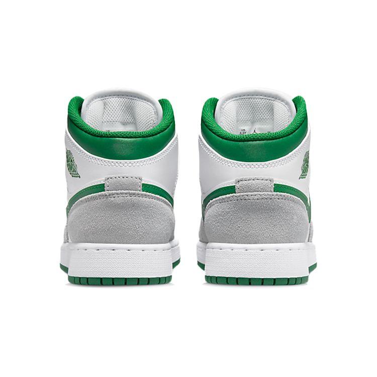 Air Jordan 1 Mid SE GS Grey Pine Green Детские кроссовки Белый Светло-Дымчато-Серый DC7248-103