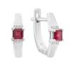 Серебряные серьги с натуральным рубином 1.053ct, фианитами (2213253)