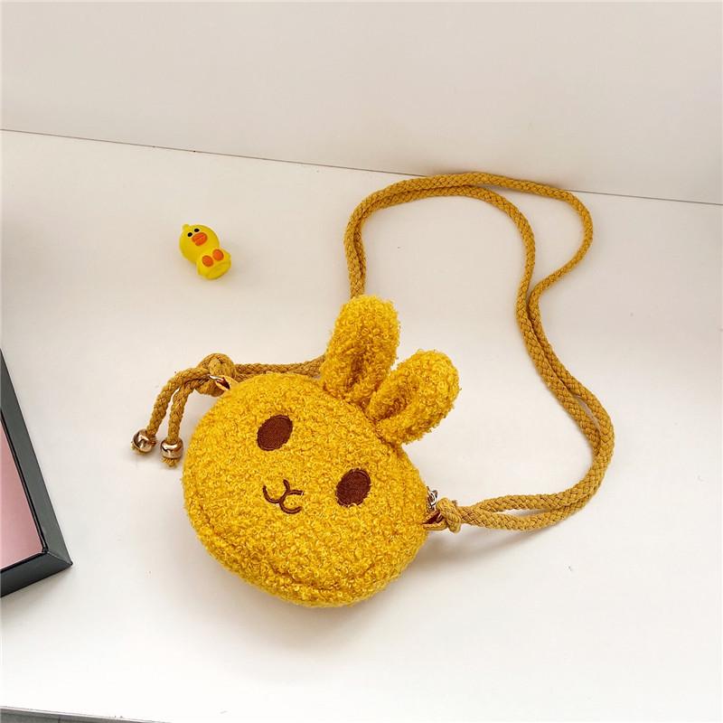 Children's Cute Plush Rabbit Crossbody Bag: Fashionable Coin Purse for Baby Girls