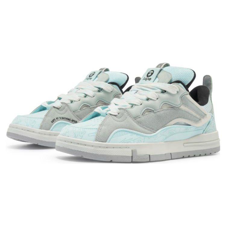 Aape x Li Ning Нескользящие Устойчивые к истиранию Низкие Скейтбордические кроссовки Мужские Серый Синий AECS087-6