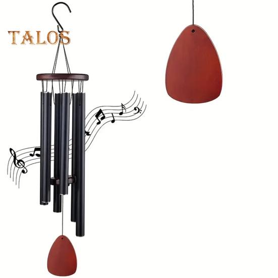 Ретро-музыка с 6 алюминиевыми трубками S-образный крючок натуральная успокаивающая мелодия винтажный садовый патио уличный подвесной колокольчик украшение