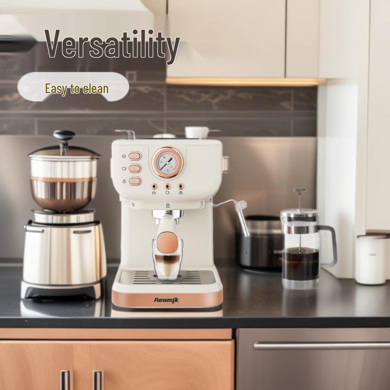 Ретро полуавтоматическая кофемашина высокого давления 20 Бар с капучинатором