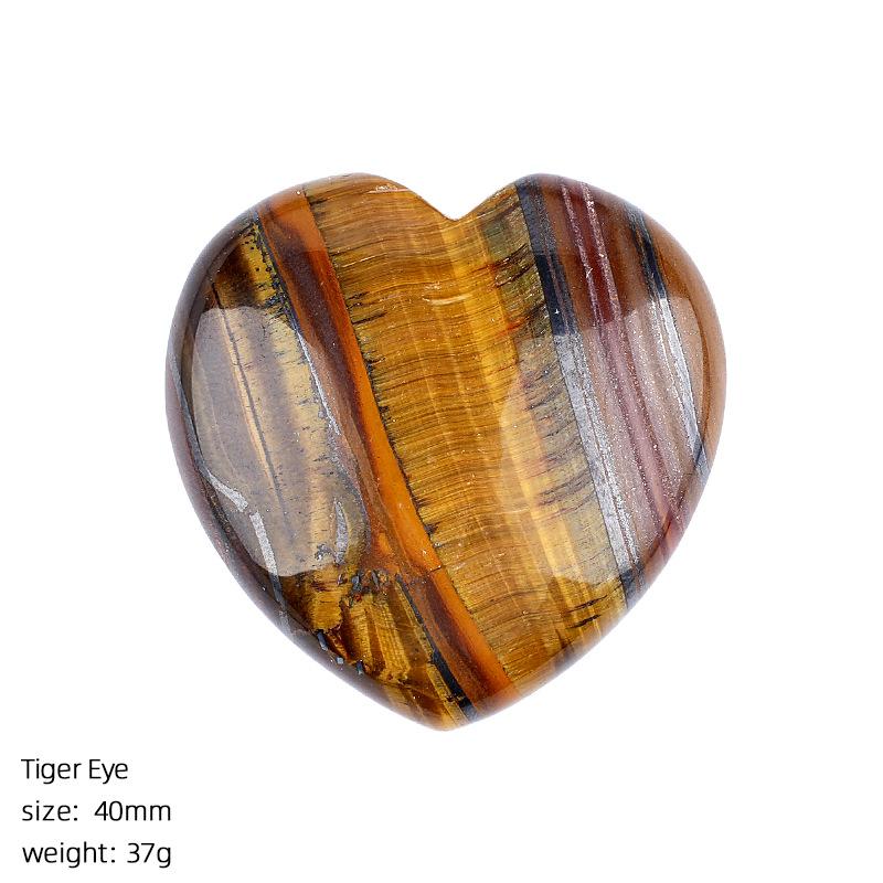 40mm Natural Crystal Large Heart Shape Rock Polished Gemstone Healing Crystals Palm Pocket Stone Quartz Home Decor Ornament Gift