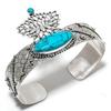 Natural Santa Rosa Turquoise Gemstone 925 Sterling Silver Cuff Bangle Adj. U2U96