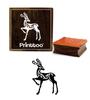 Printtoo Diary Card Print Deer Design Square Brown Wooden Rubber Stamp Block-2 X 2