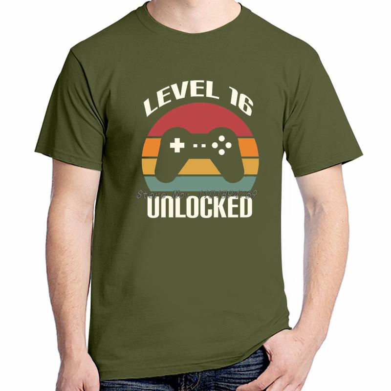 Details About Gamers 16th Birthday Mug Level 16 Unlocked Slogan Console Fashion Graphic T Shirts Cotton Short Sleeve Tshirt
