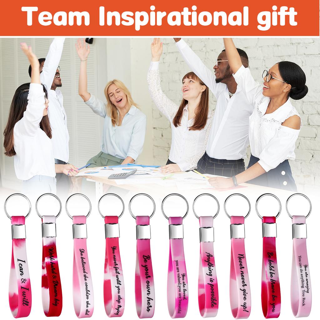 30 шт. Брелок «Спасибо» оптом Подарок сотруднику для поощрения Мотивационный силиконовый брелок Брелки с вдохновляющей цитатой Персонал App