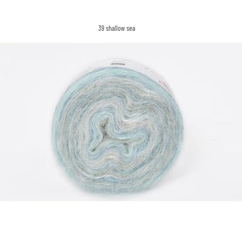 Пряжа из мохера ручной окраски с градиентным радужным переходом - Пушистая, мягкая и идеально подходит для вязания и DIY-проектов.