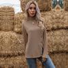 Comfortable Tops Fashionable and Casual Temperament Autumn and Winter Solid Color Long-sleeved Asymmetric Open High Neck Bottom Loose Knit Sweater