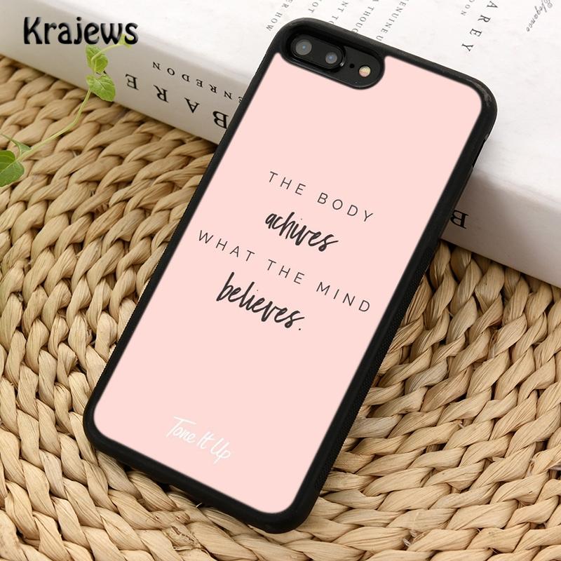 Krajews Розовый Мотивация к тренировкам фитнес Зал Чехол для телефона Для iPhone 17 Air 16 15 14 plus 11 12 13 pro max Plus coque Fundas
