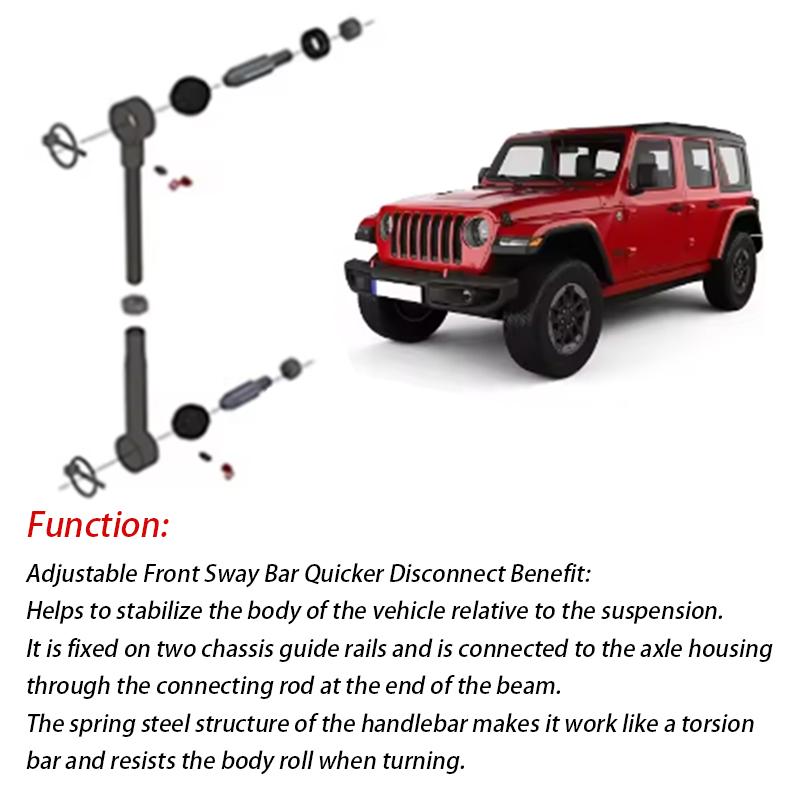 Лифты 2,5-6" Передние стойки стабилизатора Отсоединяемые для Jeep Wrangler JK JKS 2/4 Двери 2007-2018 Регулируемые Автозапчасти