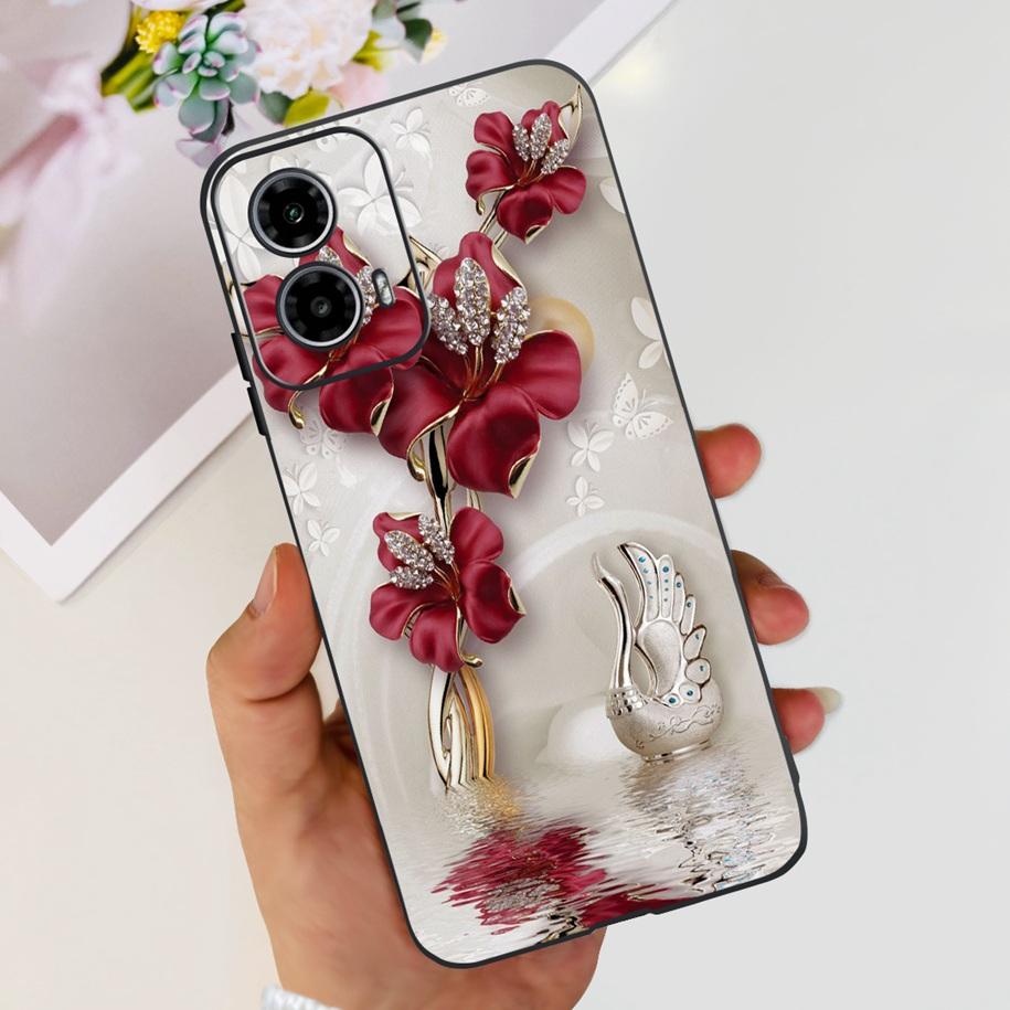 Для Motorola Moto G24 Power Чехол 2024 Новая Мода Цветок Силиконовый Мягкий Задний Чехол Для Moto G24 G34 Чехол для Телефона MotoG24 G 24 Coque