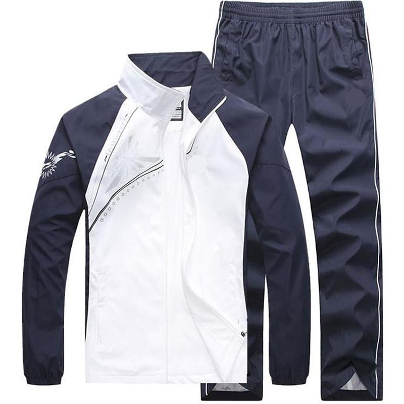 Men Sets Sportswear Tracksuits Sweatshirt Sets 2PCS Jacket+Pants Spring Autumn Suits Plus Size 5XL