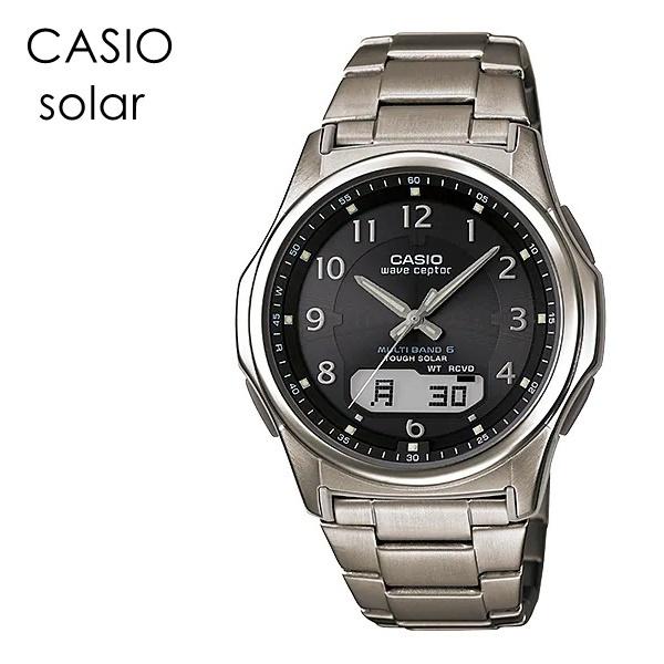 Casio Wave Ceptor Solar Watch for Simple and Entrance Radio-Controlled Men, Titanium, Analog-Digital, Design, Waterproof, Reliable
