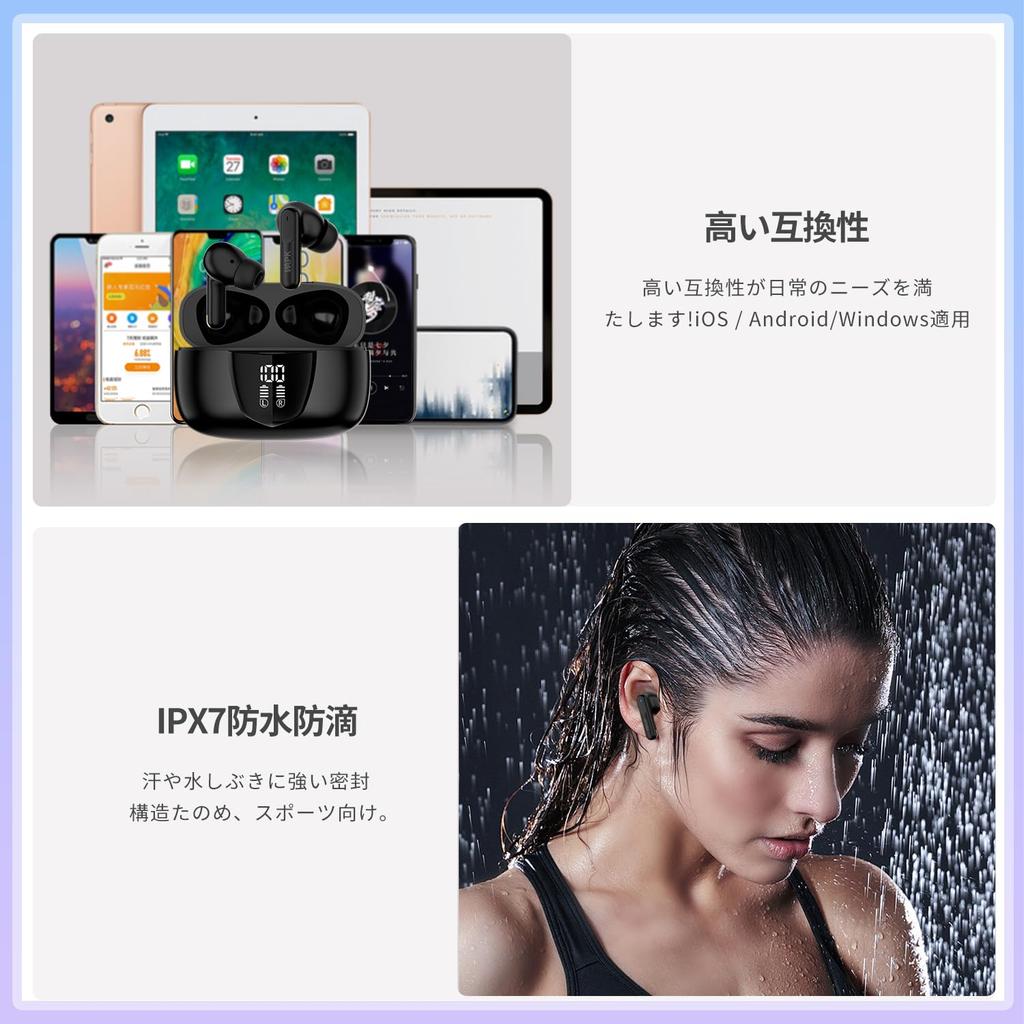 Беспроводные Bluetooth-наушники с ENC-шумоподавлением, LED-индикатором уровня заряда батареи, автоматическим Bluetooth-подключением, быстрой передачей звука, совместимые с, идеально подходящие для бизнеса и работы в сфере доставки