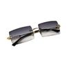 4-Piece Set Of Frameless Square Fashion Glasses For Women Cut Edge Design Suitable For Fashion Accessories And Casual Wear