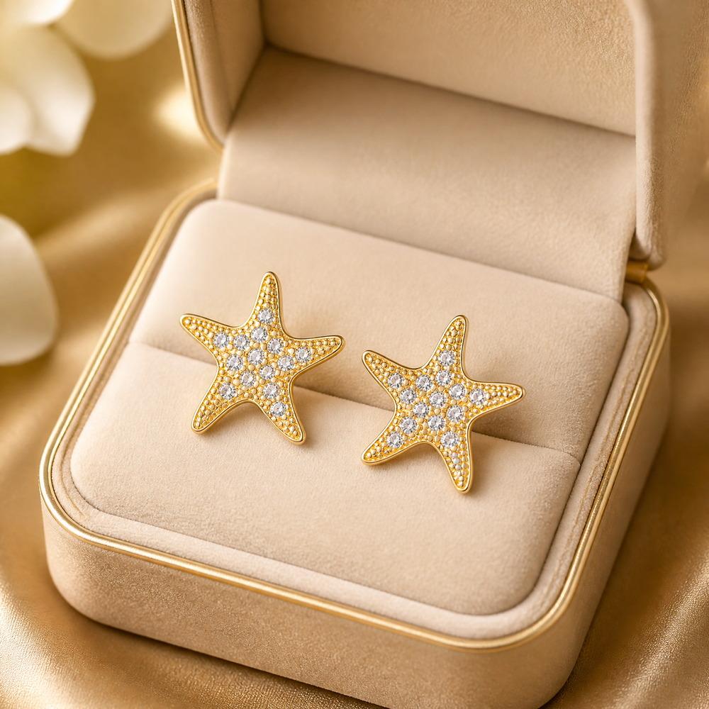 D Color Moissanite 925 Silver Stud Earrings Gold-Toned Trendy Daily Wedding Elegant Gift 2.1g Made in China