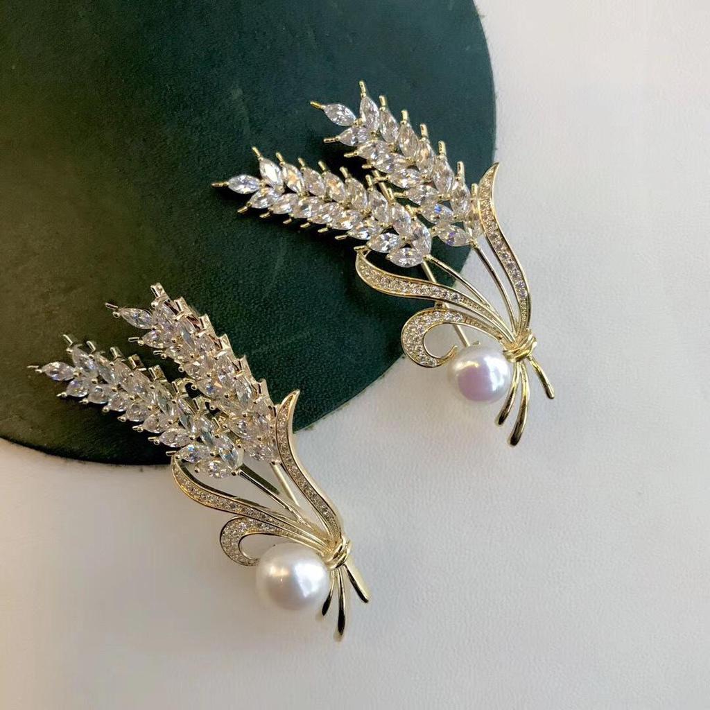 Золотая брошь «Колос пшеницы» — женская ретро-брошь-корсаж своими руками в корейском стиле