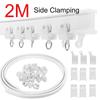 Curtain Track Side Clamping Rail Flexible Ceiling Mounted For Straight Sliding Windows Balcony Home Decor Accessories