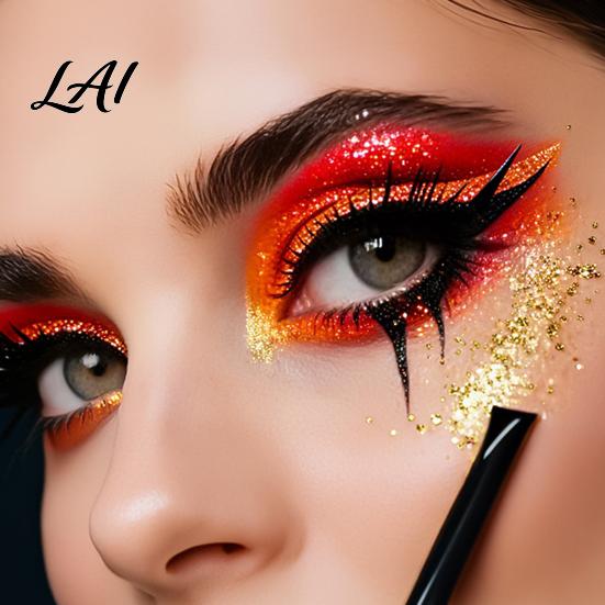 Glow In Dark Eye Stickers 8Pcs Self Adhesive Eyeliner Stickers Waterproof Glitter Tattoos Party Makeup Shiny Foil Eyelid Decals for Nightclub,