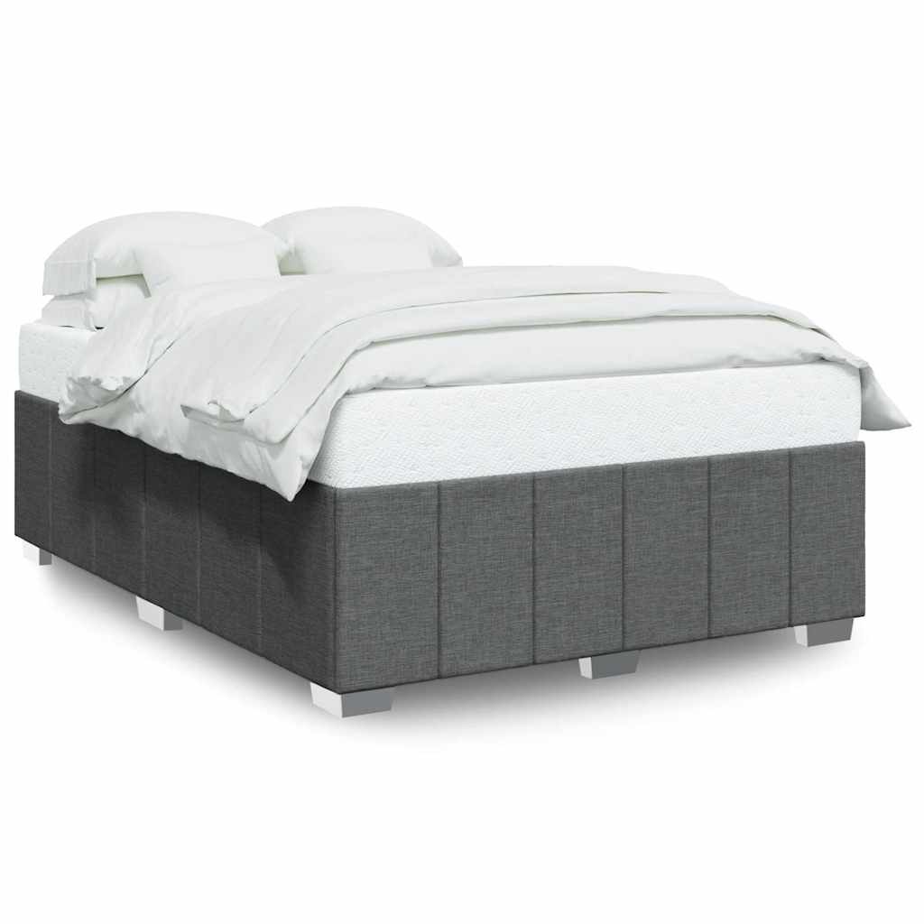 Bed Frame without Mattress Dark Grey 140x190 cm Fabric