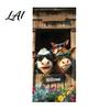 Playful Animal Trash Can Cover Cartoon Sticker Colorful Self-Adhesive PVC Decal Waterproof Cute Decorative Face Decals Cat Dog Sticker for