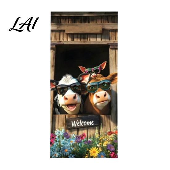 Playful Animal Trash Can Cover Cartoon Sticker Colorful Self-Adhesive PVC Decal Waterproof Cute Decorative Face Decals Cat Dog Sticker for
