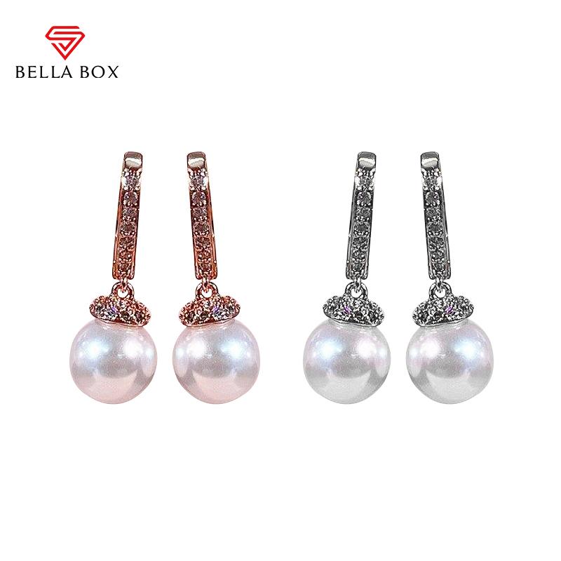 BELLA BOX Классические женские серьги круглые белые серьги-капли ювелирные изделия