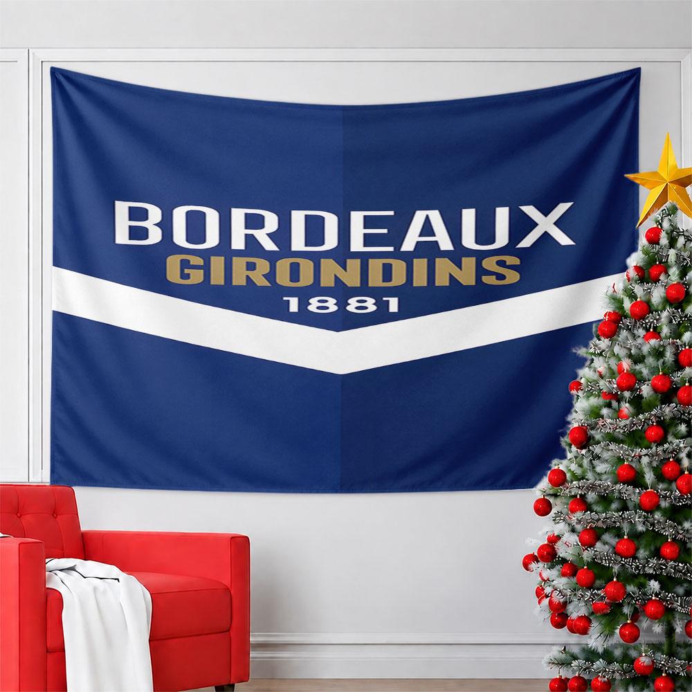 Bordeaux Girondins Logo Design Pattern Wall Hanging Tapestry Decorative Tapestry Home Decor for Bedroom and Living Room