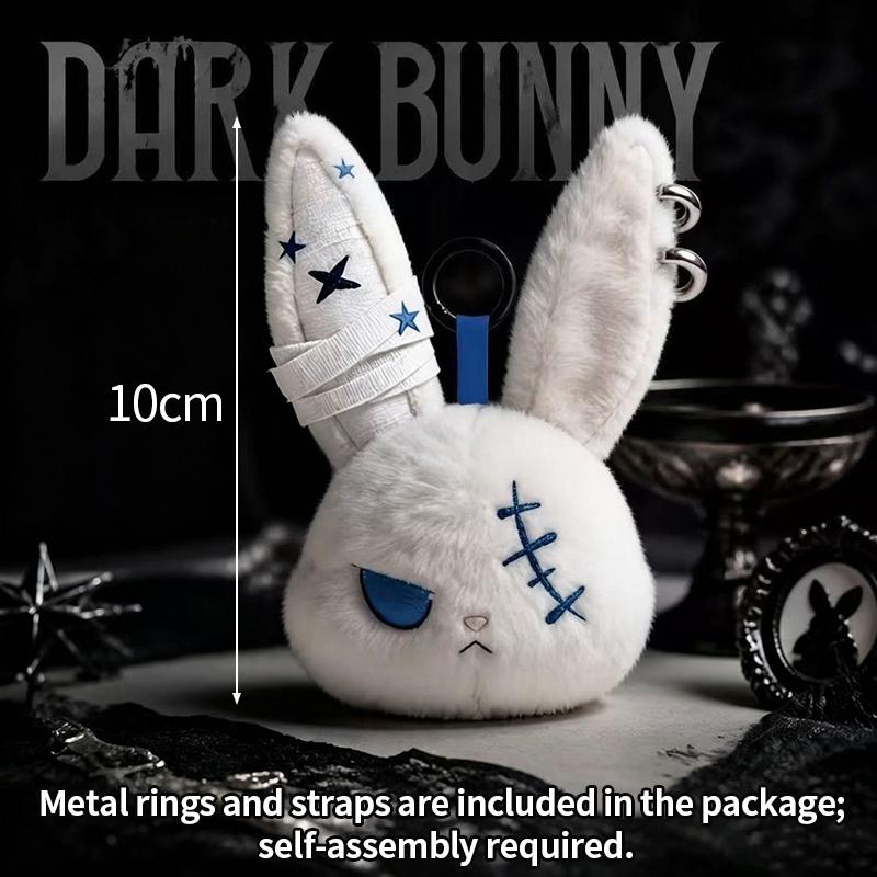 Dark Rabbit Keychain Gothic Style Bunny Keyring Backpack Pendant Charms Cartoon Hanging Keyring Birthday Party Gift