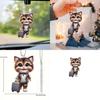 Automotive Acrylic Pendant With Cute Cat Dragging Suitcase Design Decor For