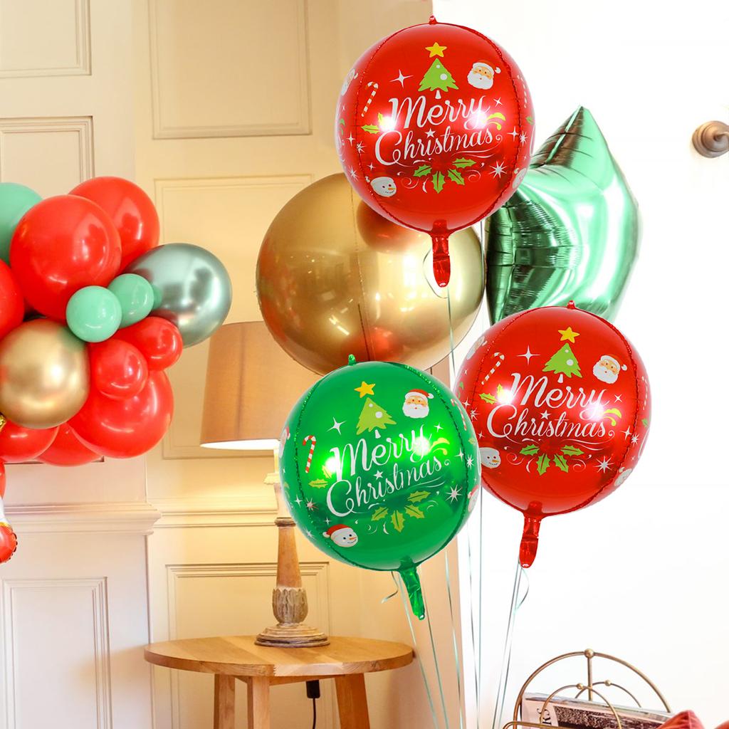 2/4 Счастливого Рождества красные зеленые 4d шары, украшения для рождественской вечеринки, праздничный реквизит, рождественские подвесные шары, новогодняя вечеринка
