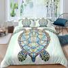 Sea Animals Duvet Cover Set Turtle Print Bedding Sets Queen Size 3D Gorgeous Luxury Comforter Cover Set Marine Life Quilt Cover