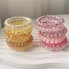 6Pcs/Set Women Fashion Telephone Wire Elastic Hair Band Colorful Printed Spiral Cord Rubber Band Hair Ties Hair Accessories Gift