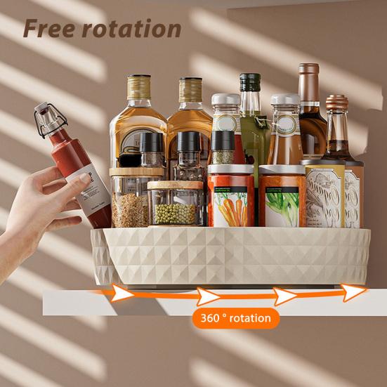 Lazy Susan Organizer Turntable Transparent Multi-Purpose Countertop Spice Rack Cosmetic