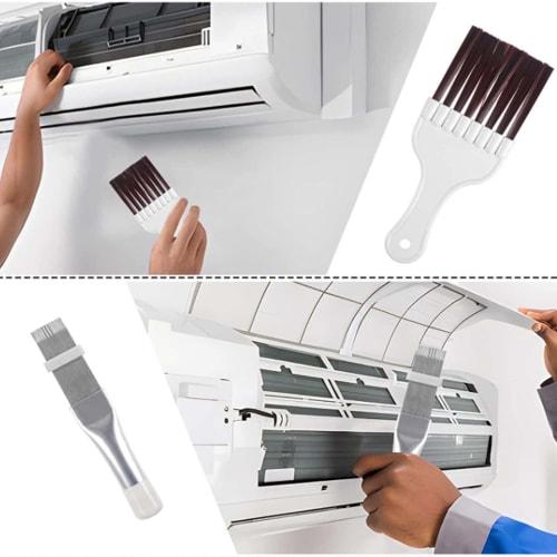 DOOKAA Air Conditioner Cleaning Kit, 3-Piece Set, Blue Folding Brush for Air Conditioner Fins, Fin Cleaning Brush, Air Conditioner Fin Comb, Cleaning